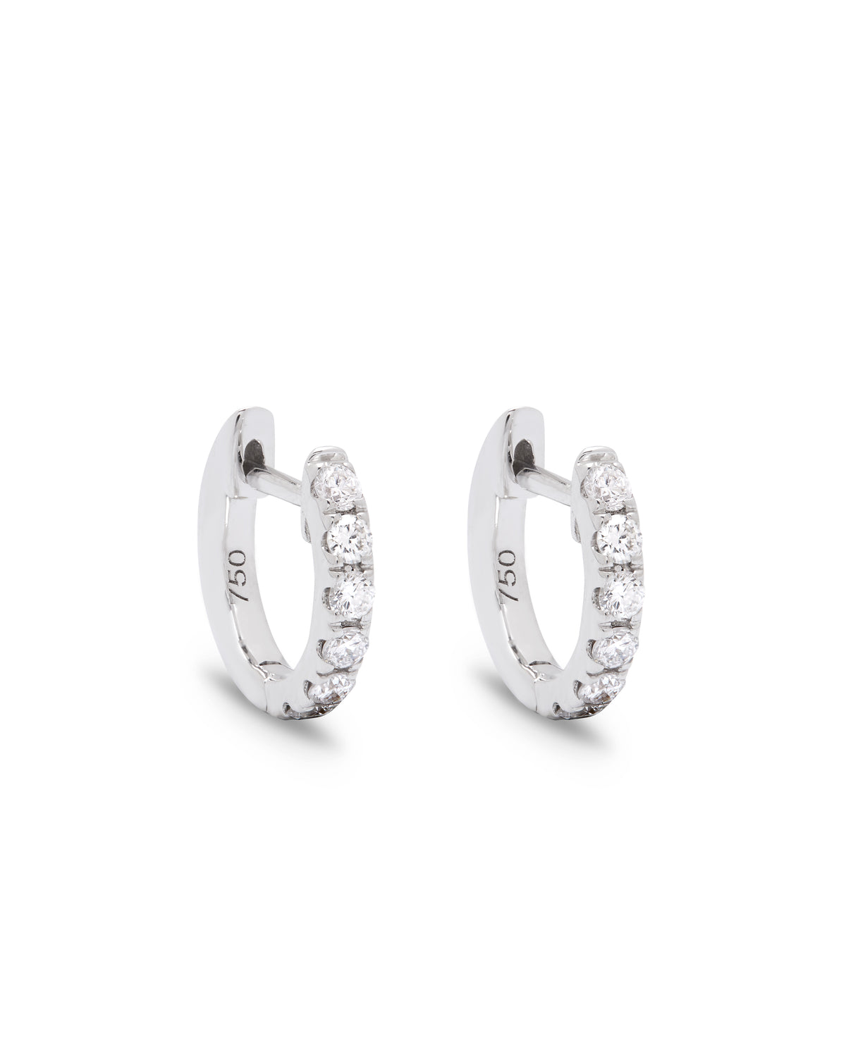 Aura 18ct White Gold Diamond 0.23ct Small Hoop Earrings