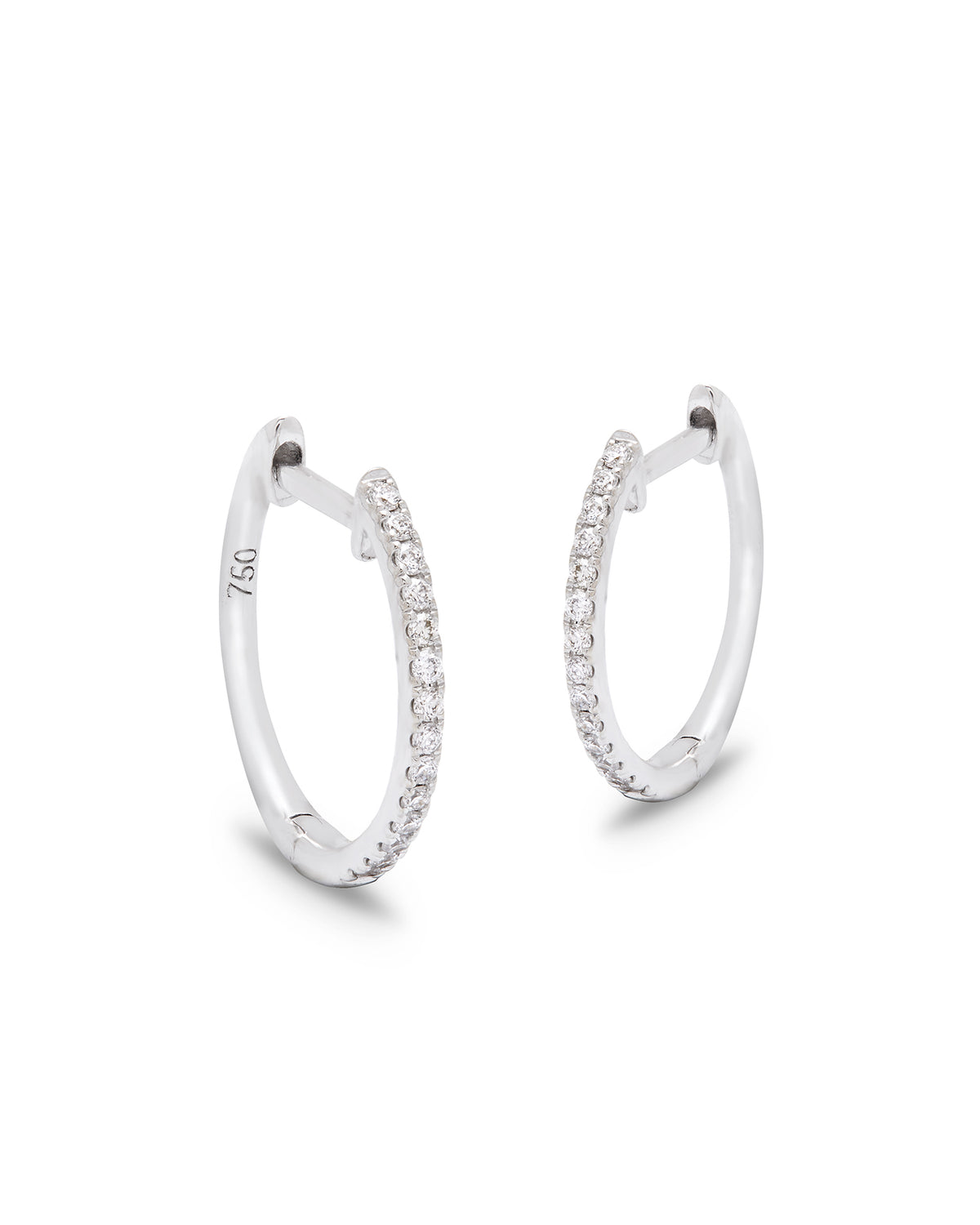 Aura 18ct White Gold Diamond Hoop Earrings 0.38ct