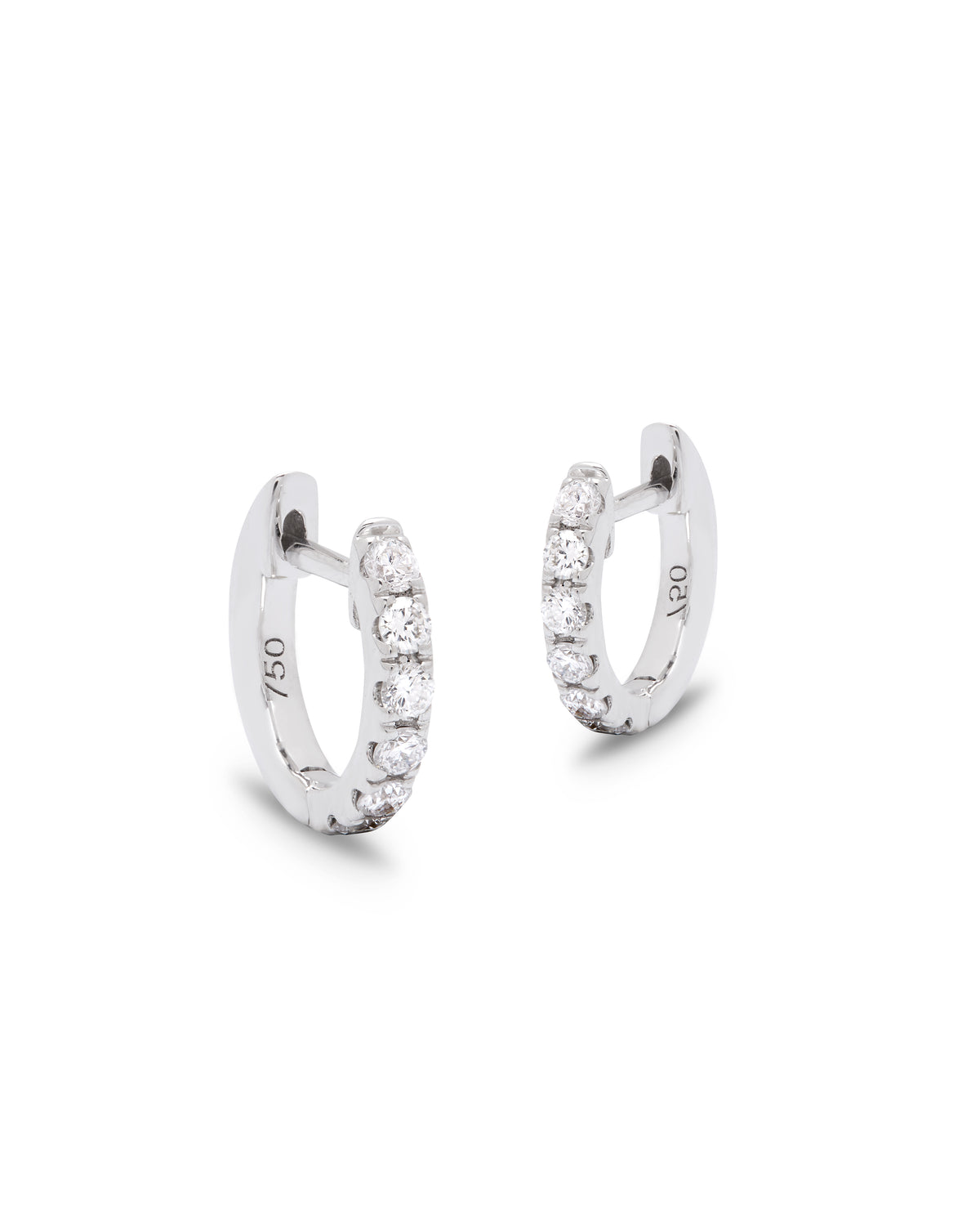 Aura 18ct White Gold Diamond Small Hoop Earrings 0.23ct