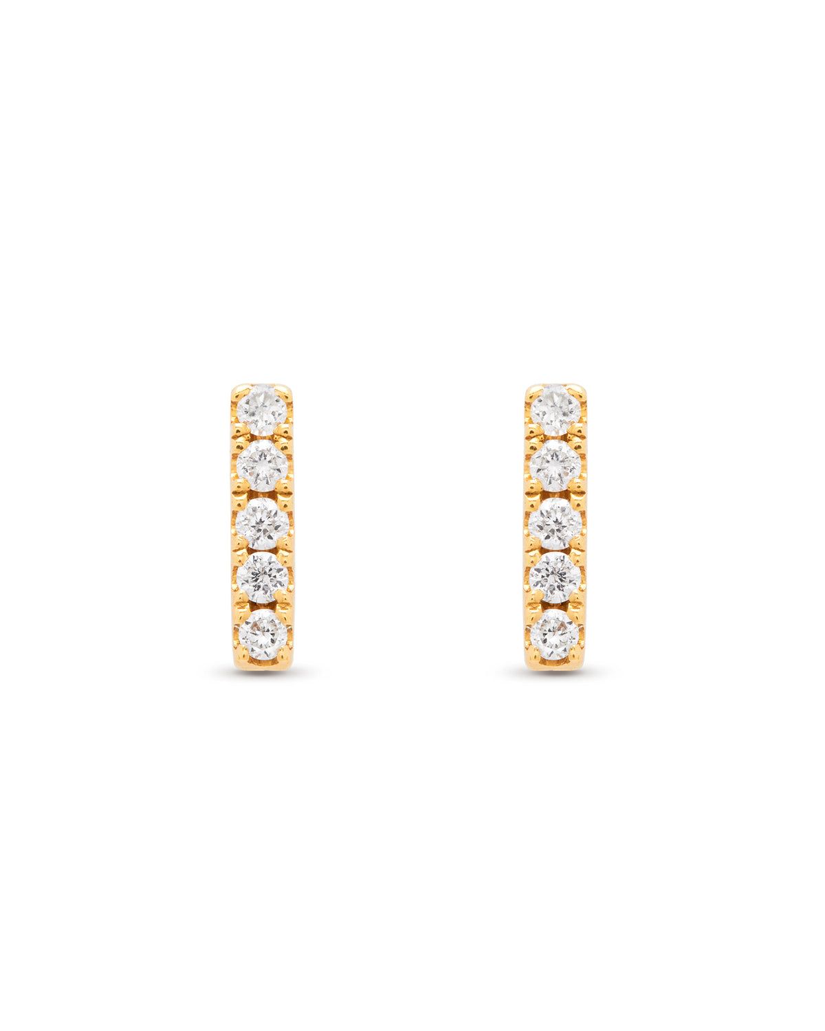 Aura 18ct Yellow Gold Diamond 0.07ct Bar Earrings