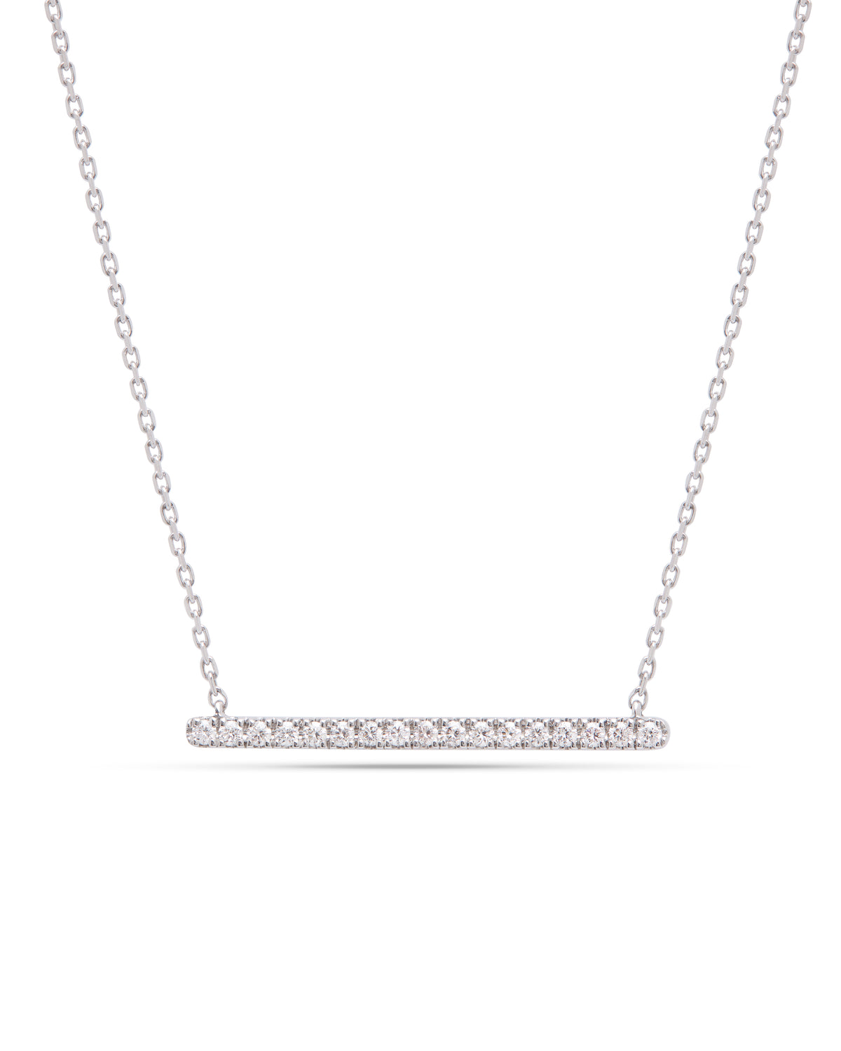 Aura White Gold Large Diamond 0.21ct Bar Pendant