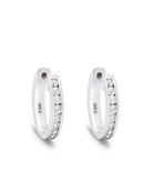 Aura 18ct White Gold Channel Set Diamond 0.32ct Hoop Earrings