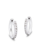 Aura 18ct White Gold Channel Set Diamond Hoop Earrings 0.32ct