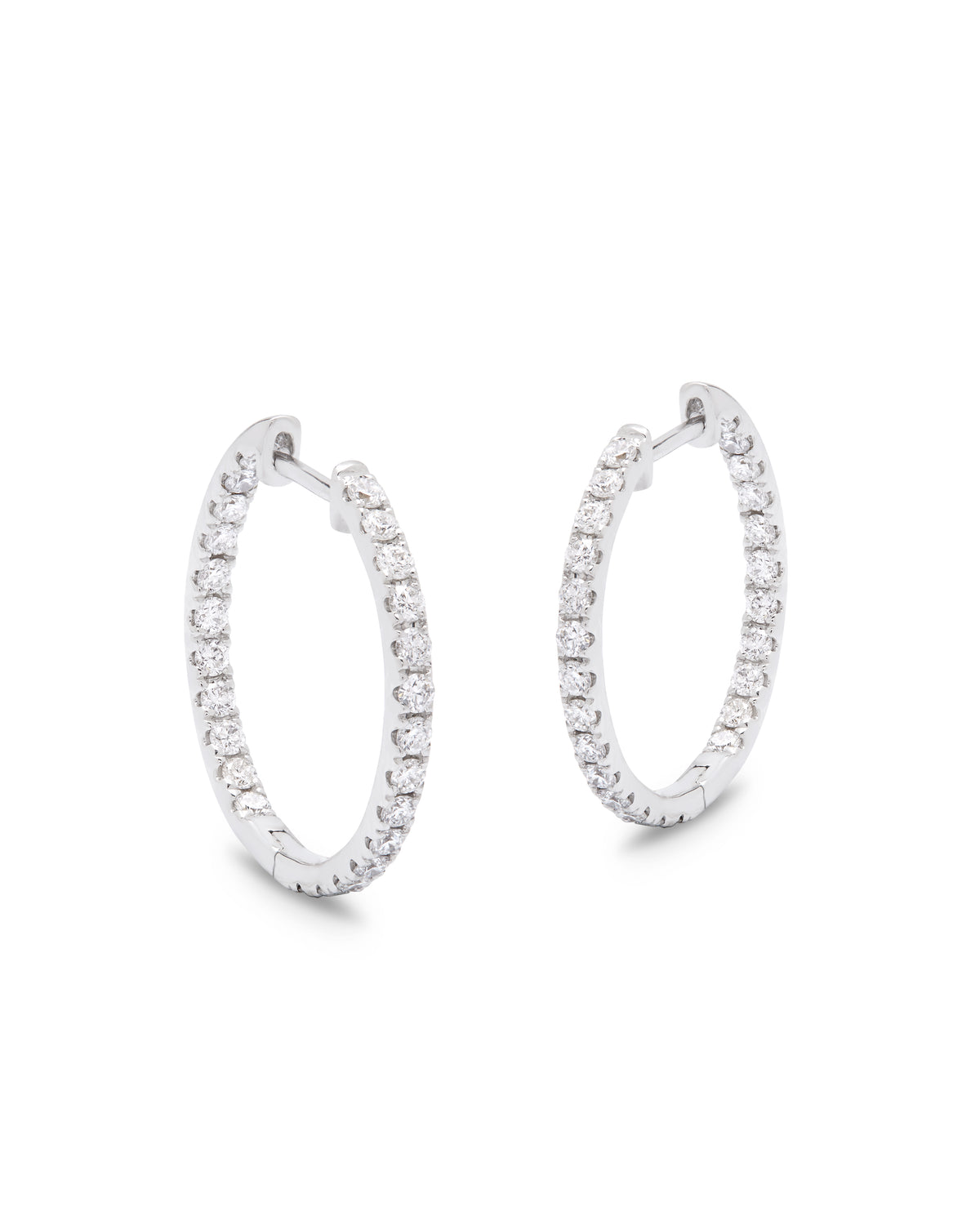 Aura 18ct White Gold Diamond Hoop Earrings 0.67ct