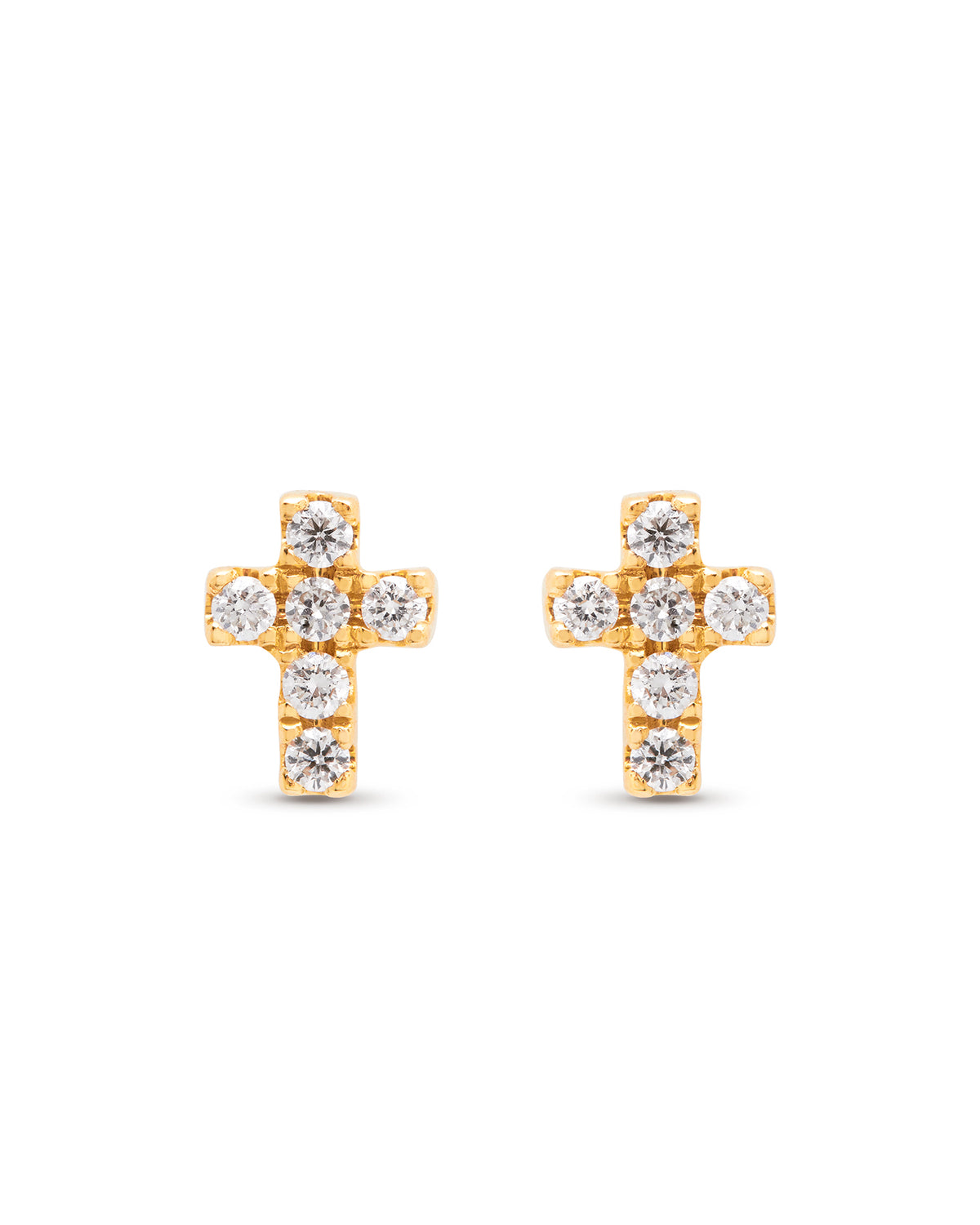 Aura 18ct Yellow Gold Diamond 0.14ct Cross Earrings