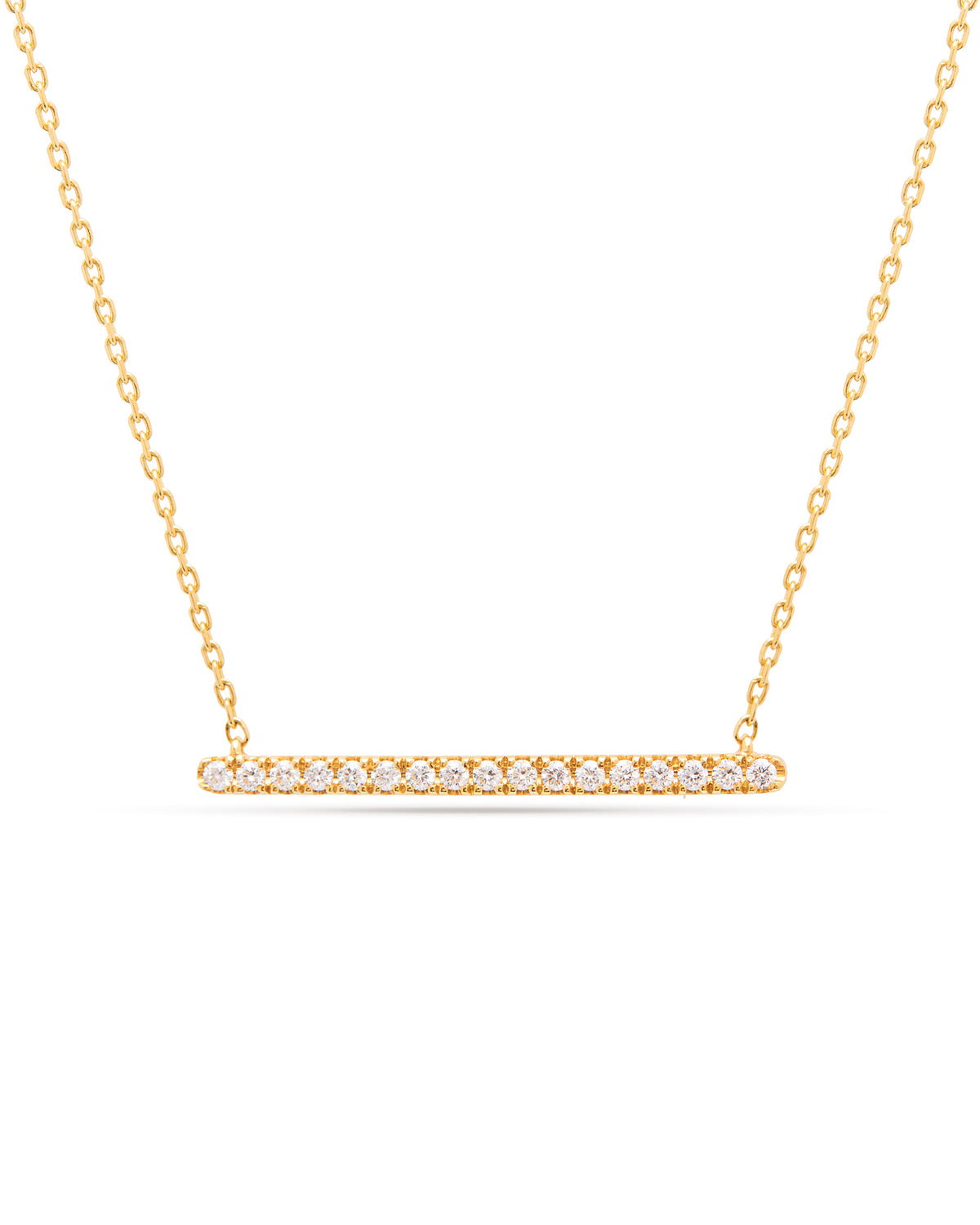 Aura 18ct Yellow Gold Diamond 0.21ct Bar Pendant