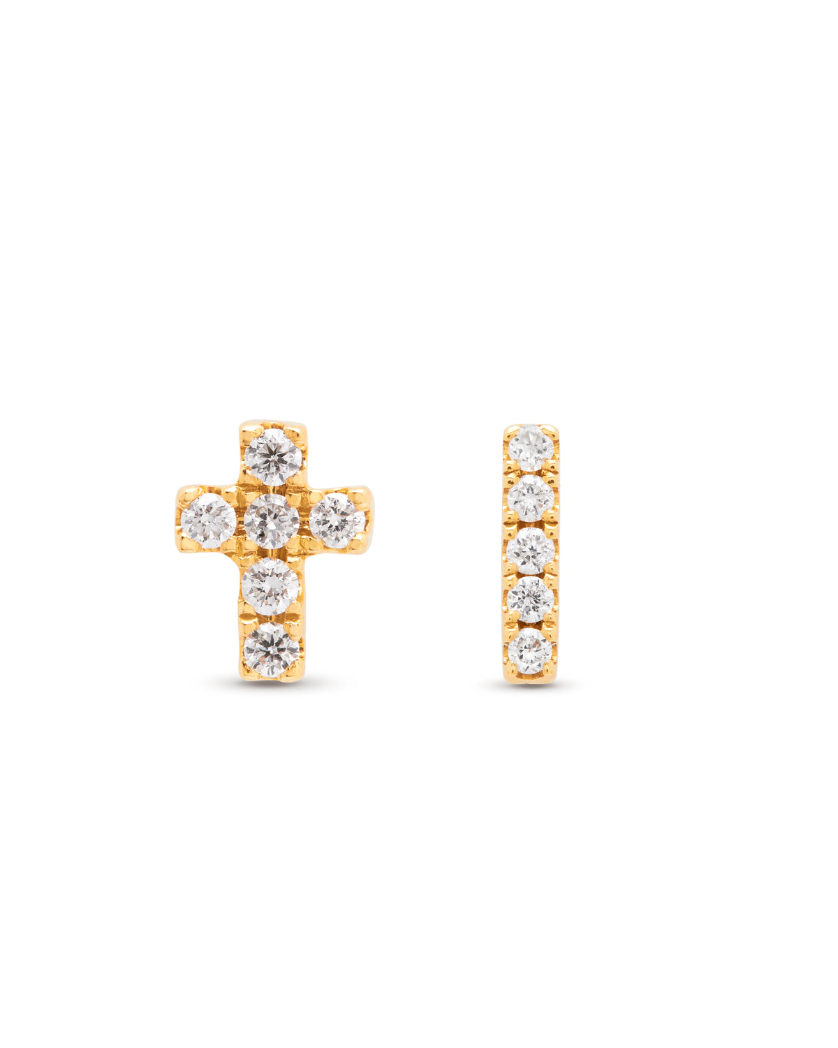 Aura 18ct Yellow Gold Diamond Bar Earrings 0.07ct