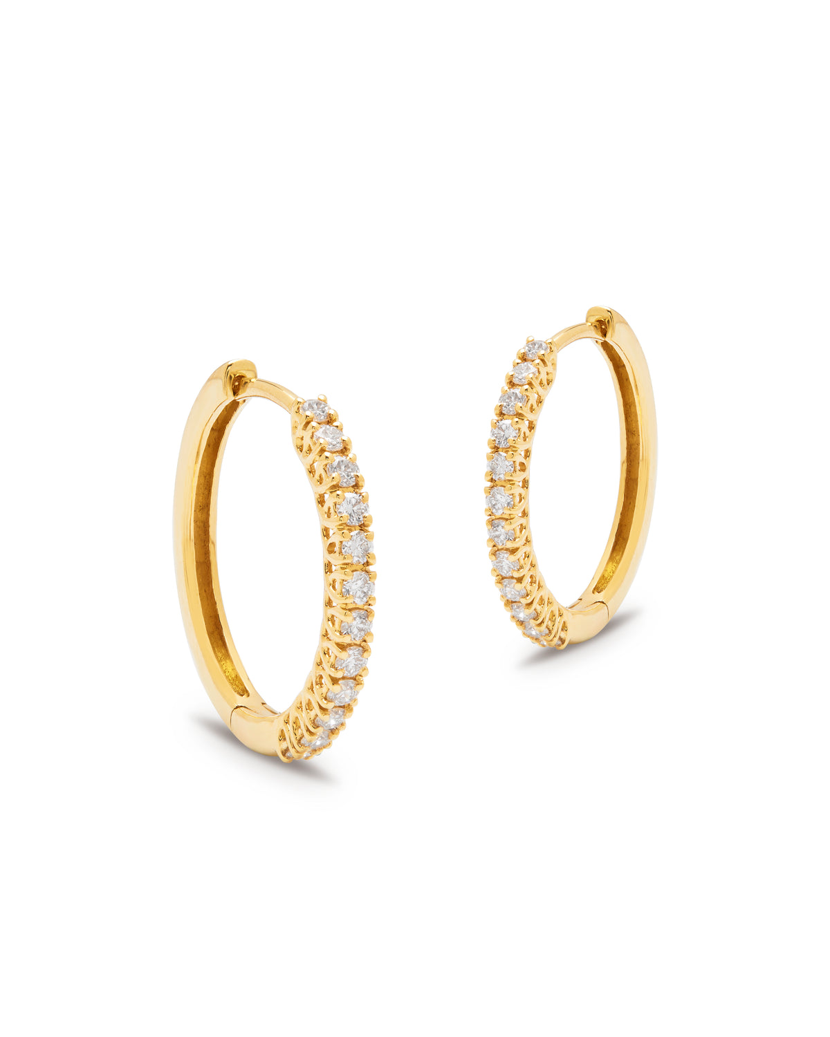 Aura 18ct Yellow Gold Diamond Hoop Earrings 0.38ct