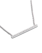 Aura White Gold Large Diamond Bar Pendant 0.21ct 