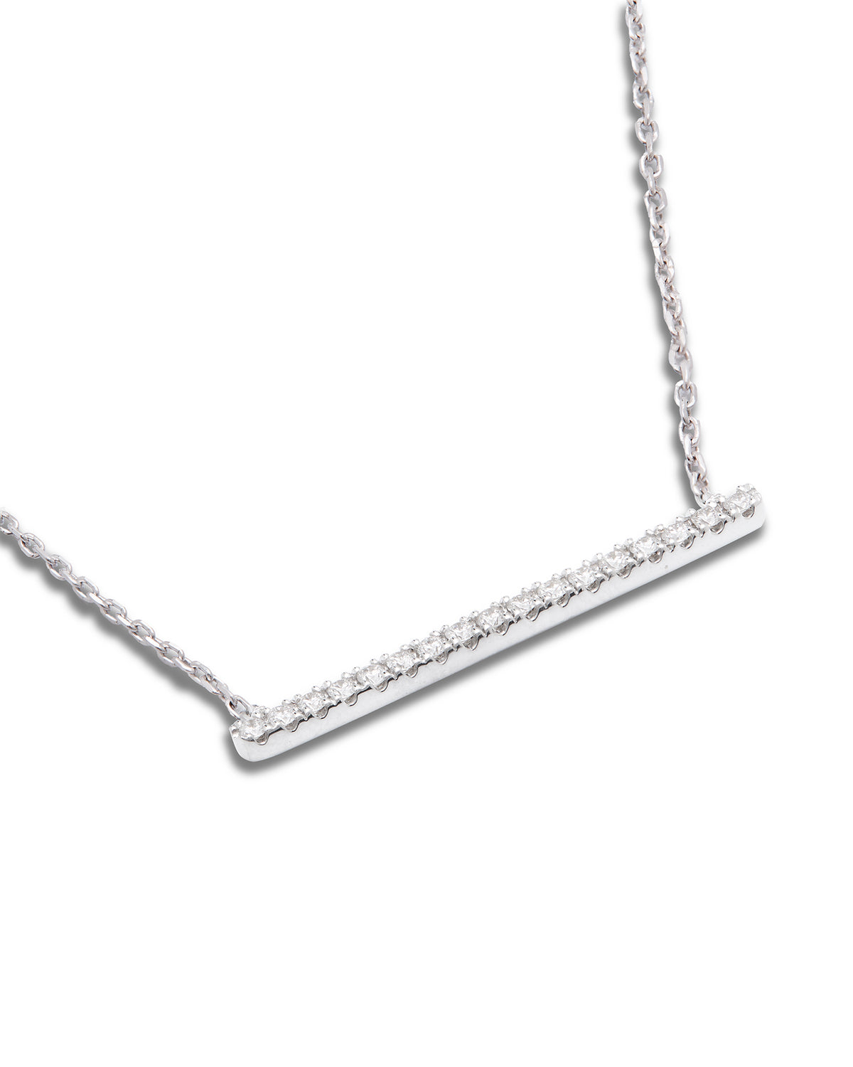 Aura White Gold Large Diamond Bar Pendant 0.21ct 