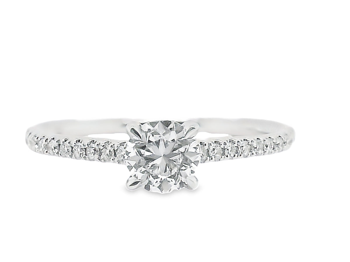 18ct Gold Diamond Solitaire Engagement Ring With Diamond Shoulders by Luminary Fine Jewellery, Surrey
