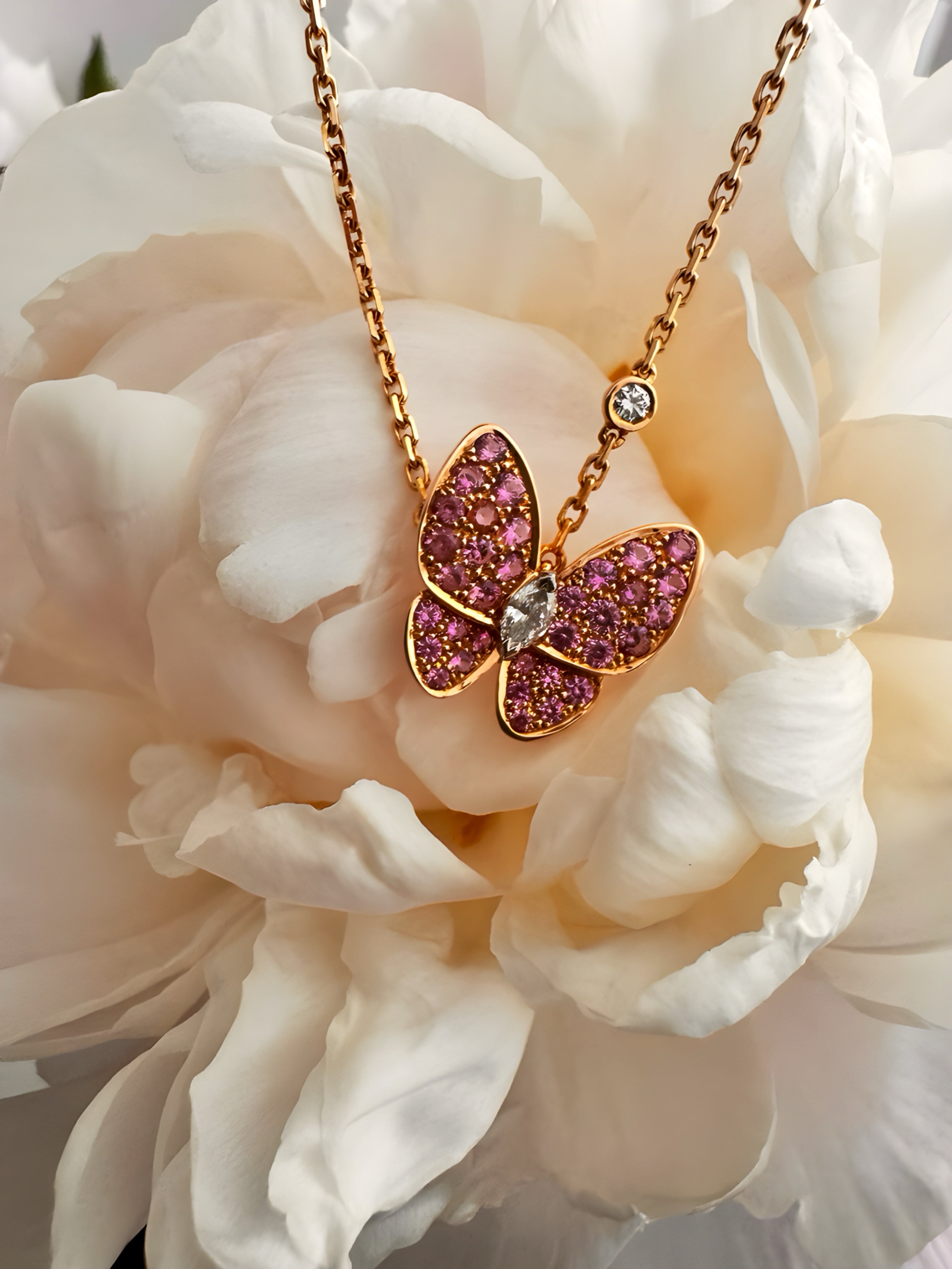 Van Cleef & Arpel's two diamond pink Sapphire pendant